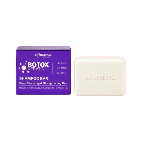 Kormesic Botox Keratin Shampoo Bar - Champú Sólido 80g con Queratina, Colágeno y Bótox Capilar